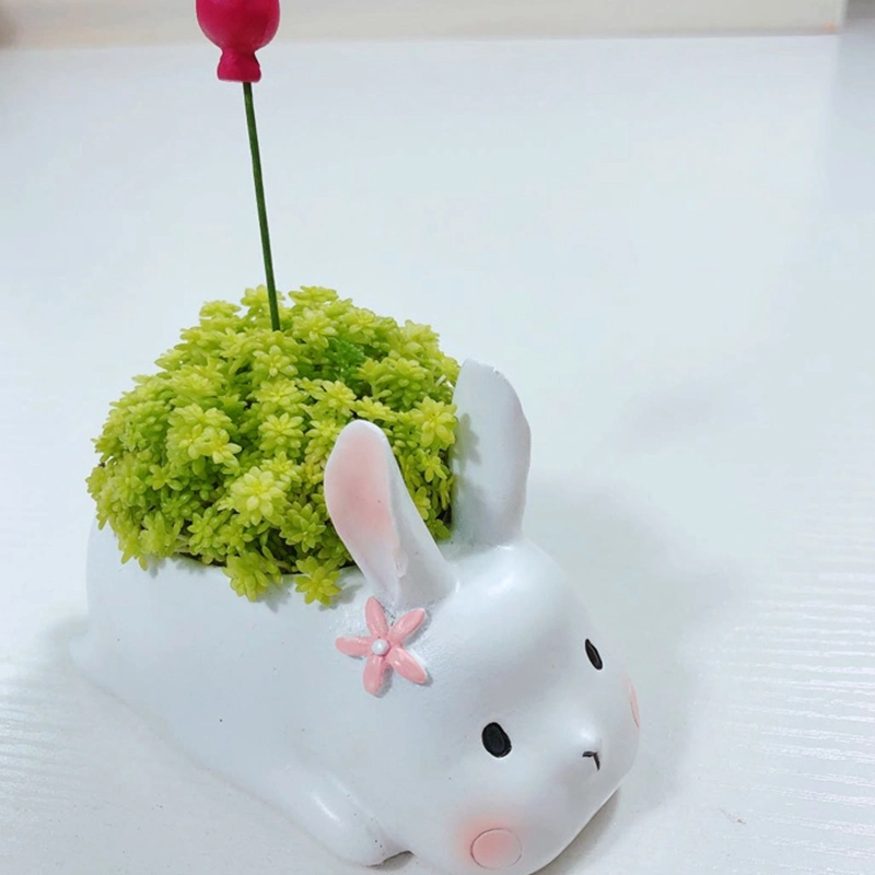 Creative Home Desktop Cute Resin Basin Cute Penguin Rabbit Animal Succulent Cactus Small Plant Pot Combination