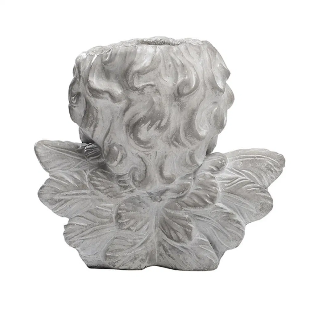 Custom Cement Angel Vase Angel Face Head Plant Pot