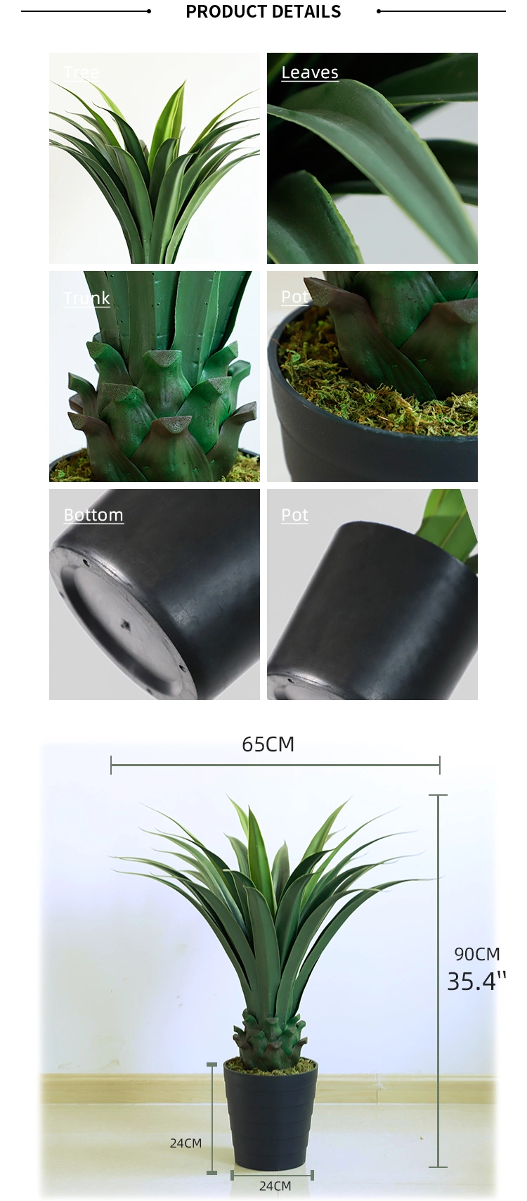 Home Decoration 90 Cm Agave PE Artificial Plants Succulent  From China