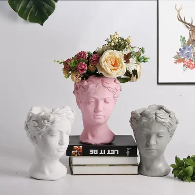 Vasi da fiori con testa in cemento Vasi per piante con vasi da fiori e fioriere succulente