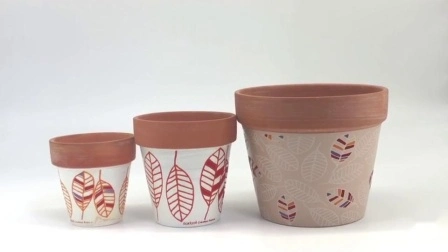 Vasi in terracotta con piattino Vaso in argilla Argilla Ceramica Fioriera Vasi da fiori in cactus Vaso succulento Foro di drenaggio