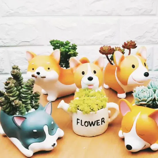 Creativo Cartoon Home Kindergarten Piccolo vaso Micro Paesaggio Decorazione Simpatici animali Combinazione di vasi per piante grasse