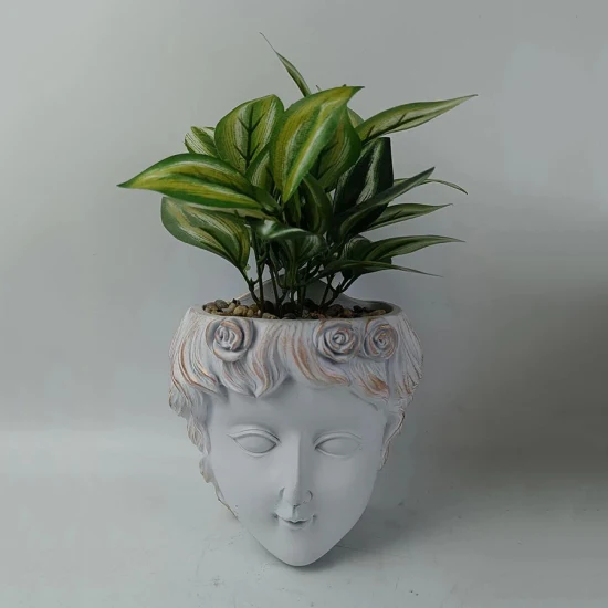 Vasi per piante in cemento per vasi da fiori con testa umana da giardino per interni personalizzati per piante