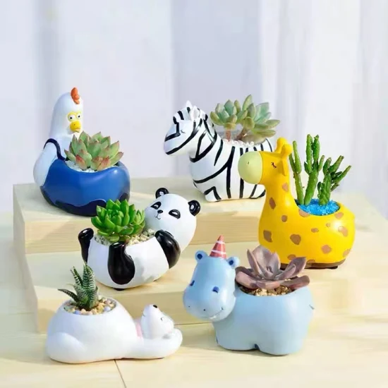 Creativo Cartoon Home Nursery Piccolo vaso Micro Paesaggio Decorazione Simpatico vaso per piante succulente sughero per piccoli animali